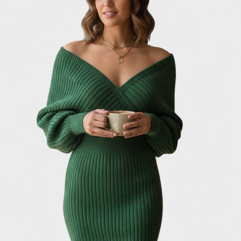 Klara™ | Vestido Elegante de Envelope com Decote em V