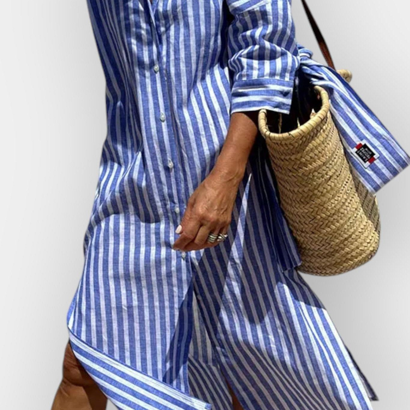 Margarida | Vestido Camisa Riscado Verão