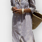 Margarida | Vestido Camisa Riscado Verão