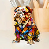 Lâmpada Bulldog Decorativa Vitral Elegante