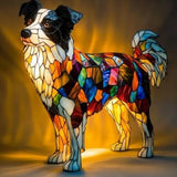 Lâmpada Border Collie Decorativa Vitral LED