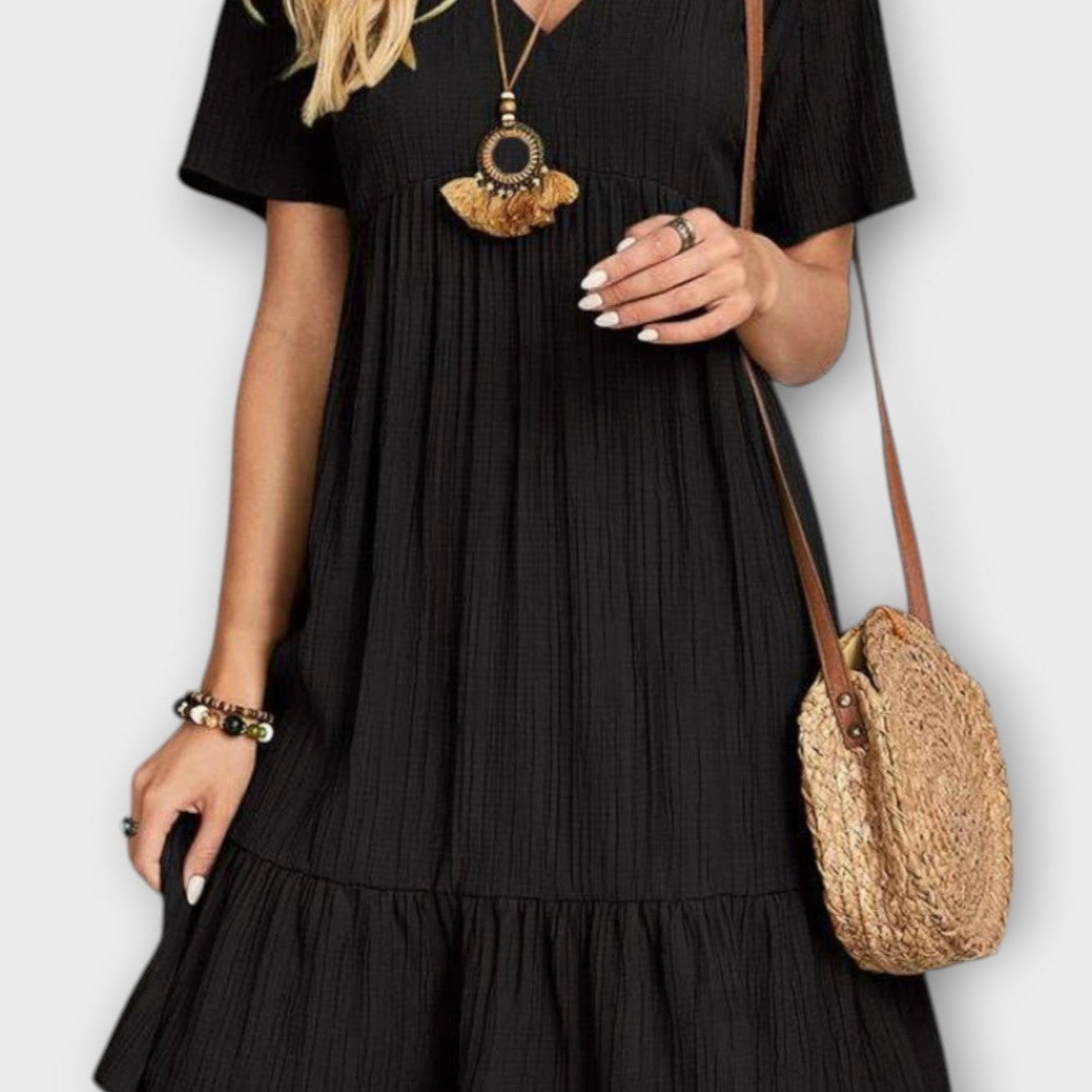 Mariana | Vestido Boho Lilás de Verão