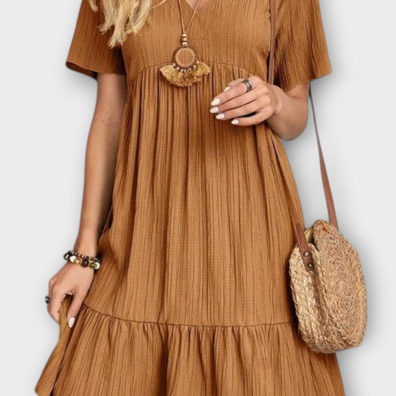 Mariana | Vestido Boho Lilás de Verão