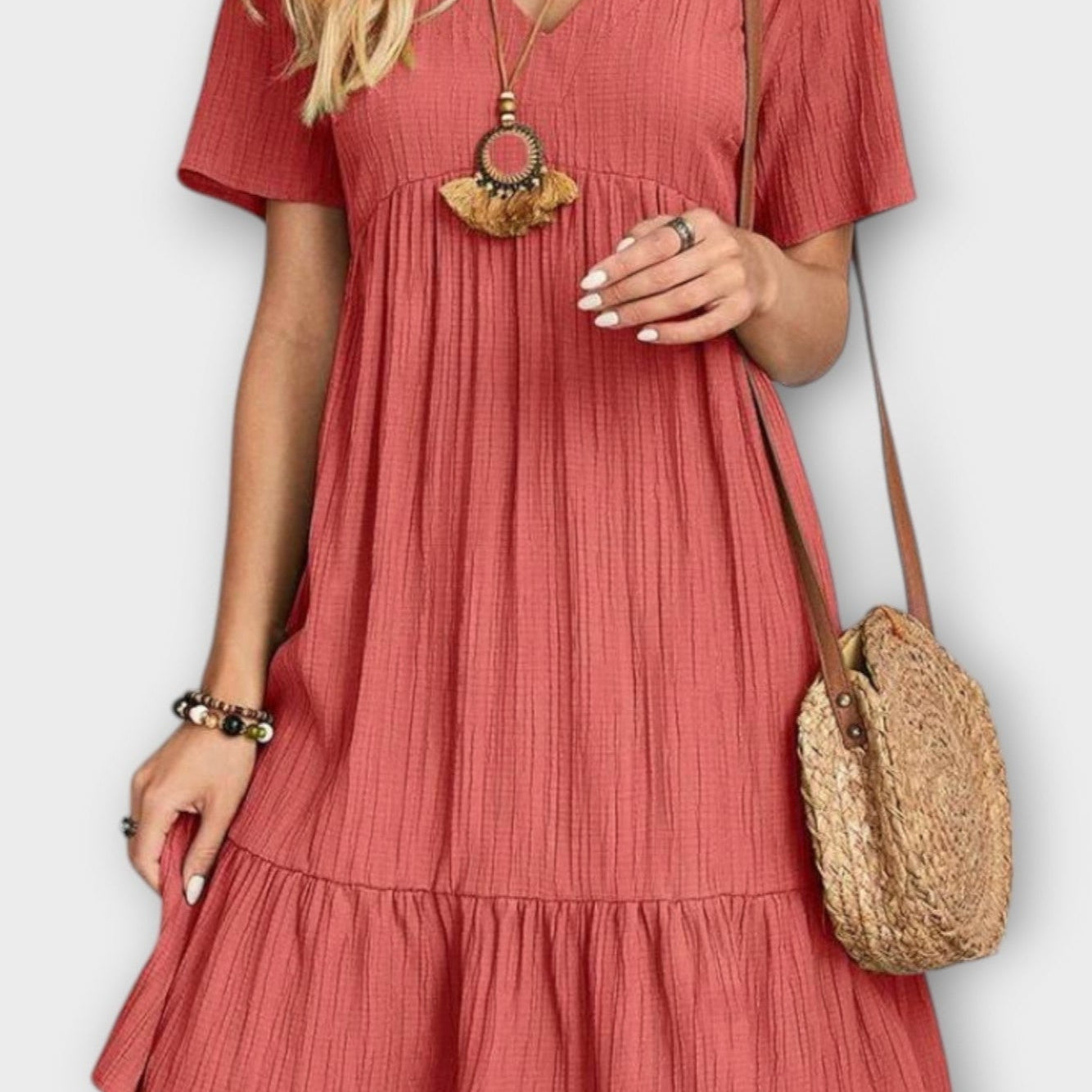 Mariana | Vestido Boho Lilás de Verão