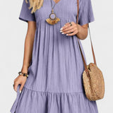 Mariana | Vestido Boho Lilás de Verão
