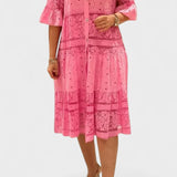 Micaela | Blusa de Renda Rosa Primavera
