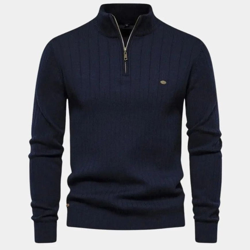 Mikkel™ | Sweater de Algodão com Meio Zíper