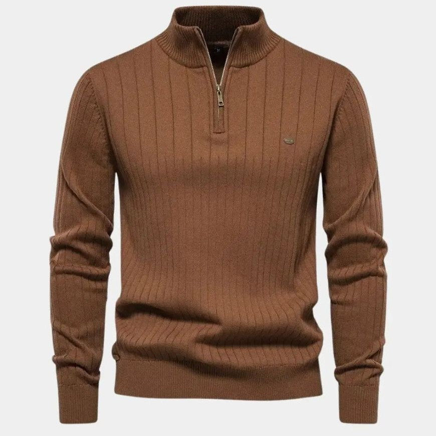 Mikkel™ | Sweater de Algodão com Meio Zíper