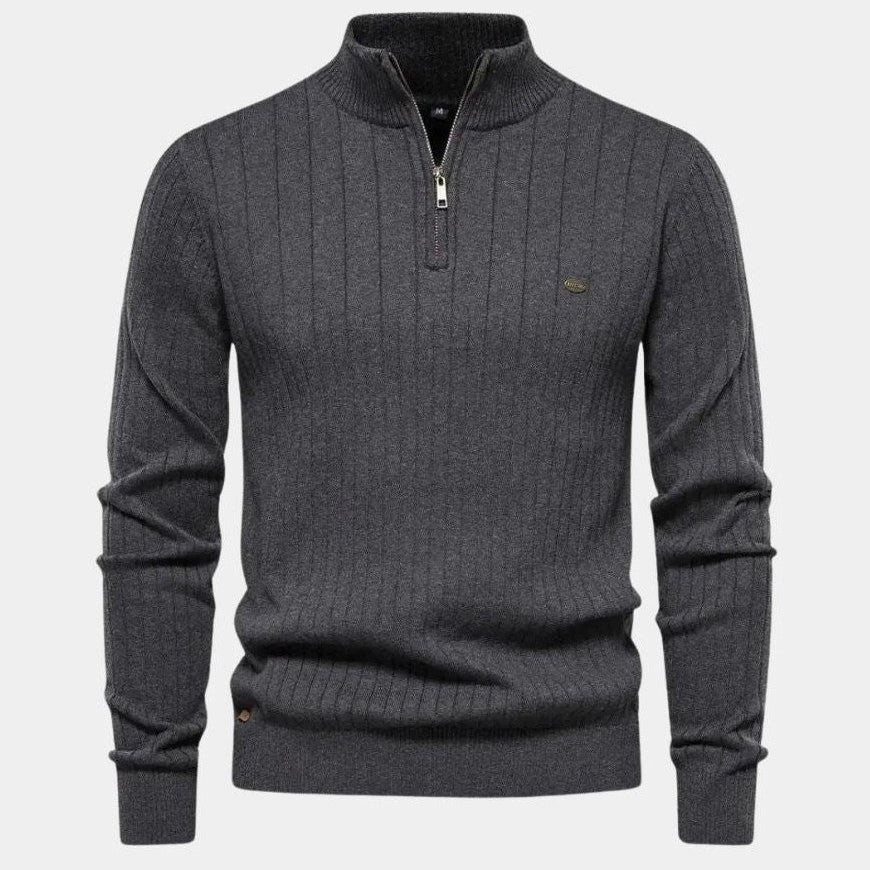 Mikkel™ | Sweater de Algodão com Meio Zíper