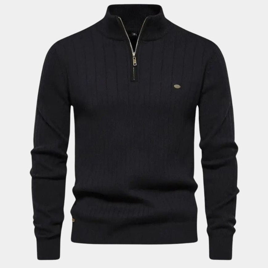 Mikkel™ | Sweater de Algodão com Meio Zíper