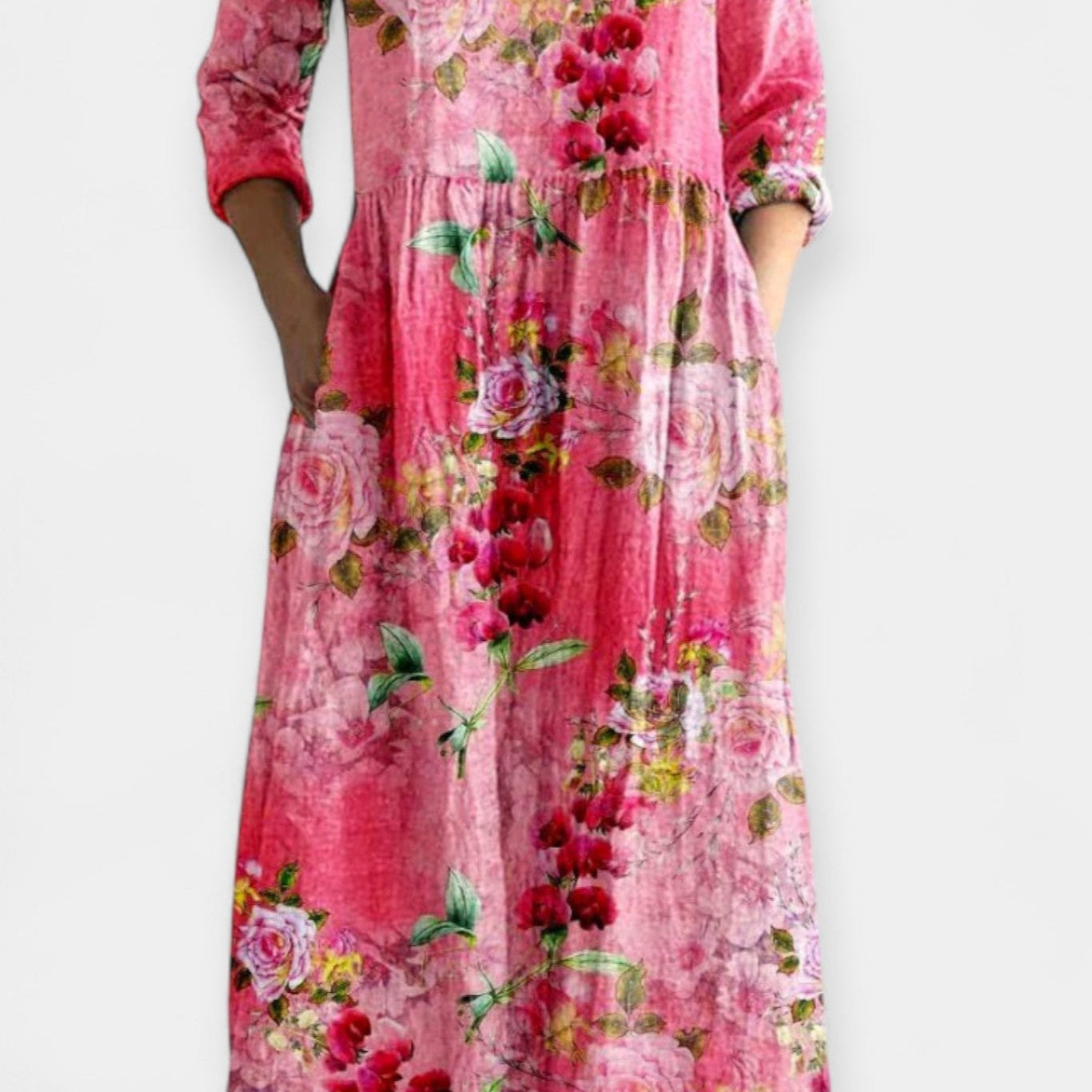 Patrícia | Vestido Floral Leve Maxi Verão