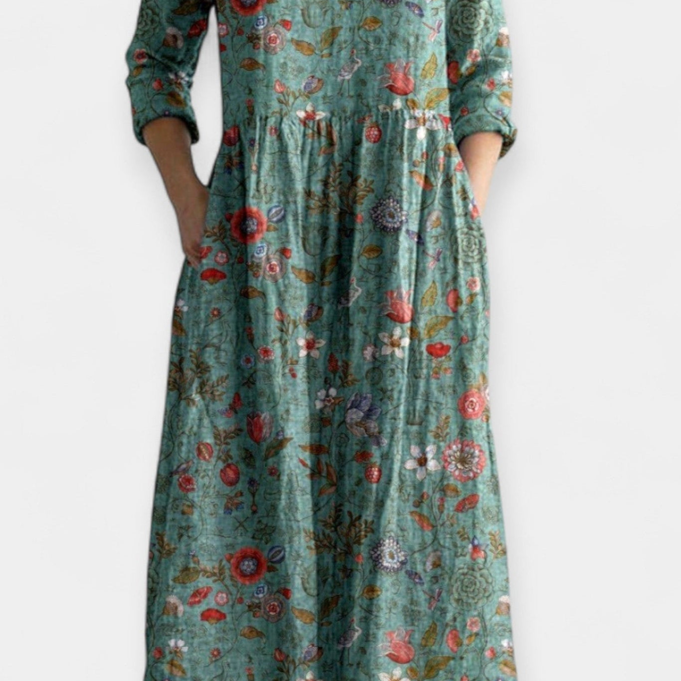 Patrícia | Vestido Floral Leve Maxi Verão