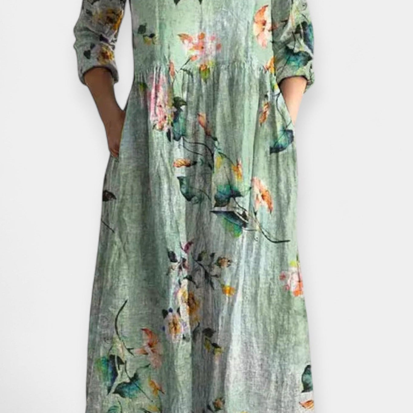 Patrícia | Vestido Floral Leve Maxi Verão