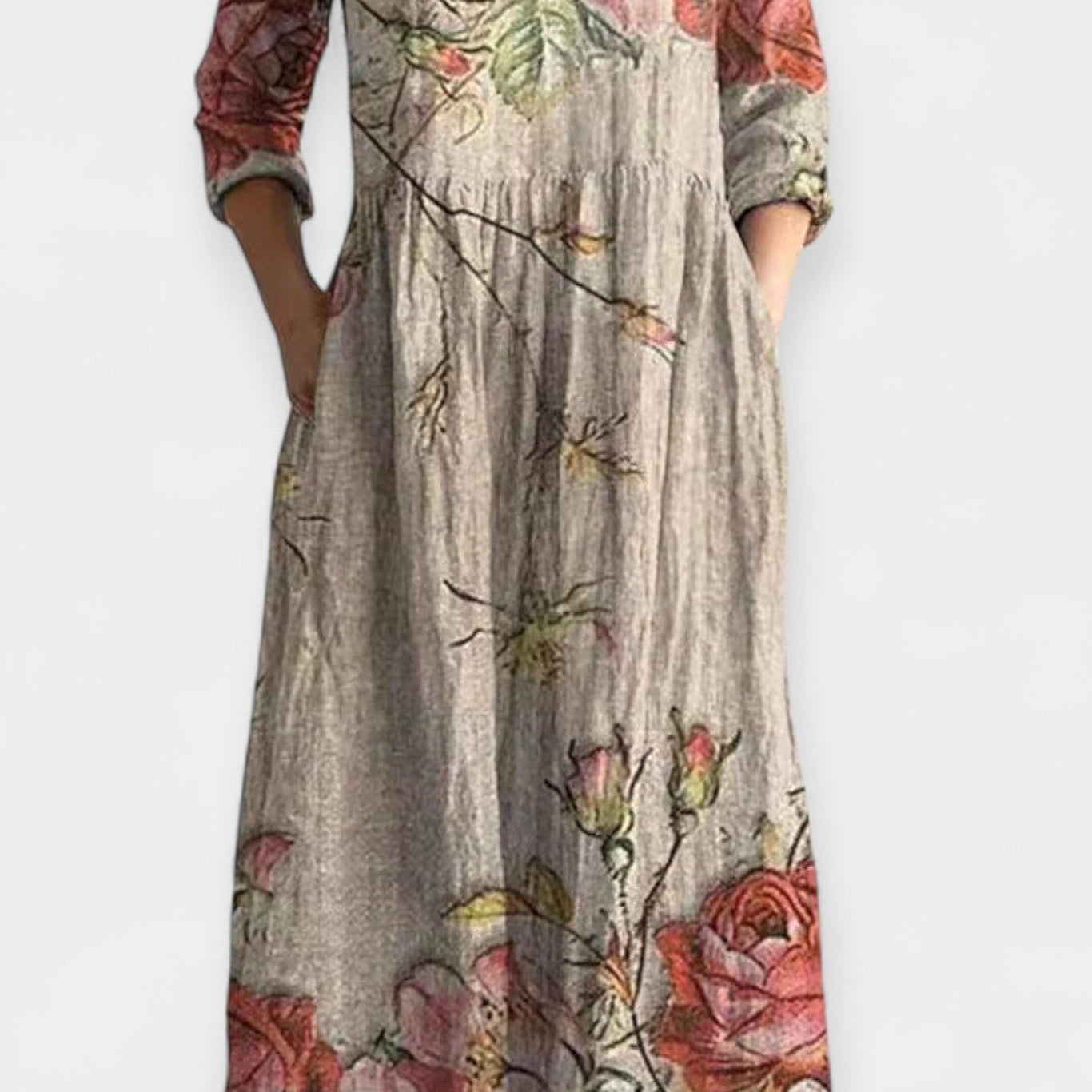 Patrícia | Vestido Floral Leve Maxi Verão