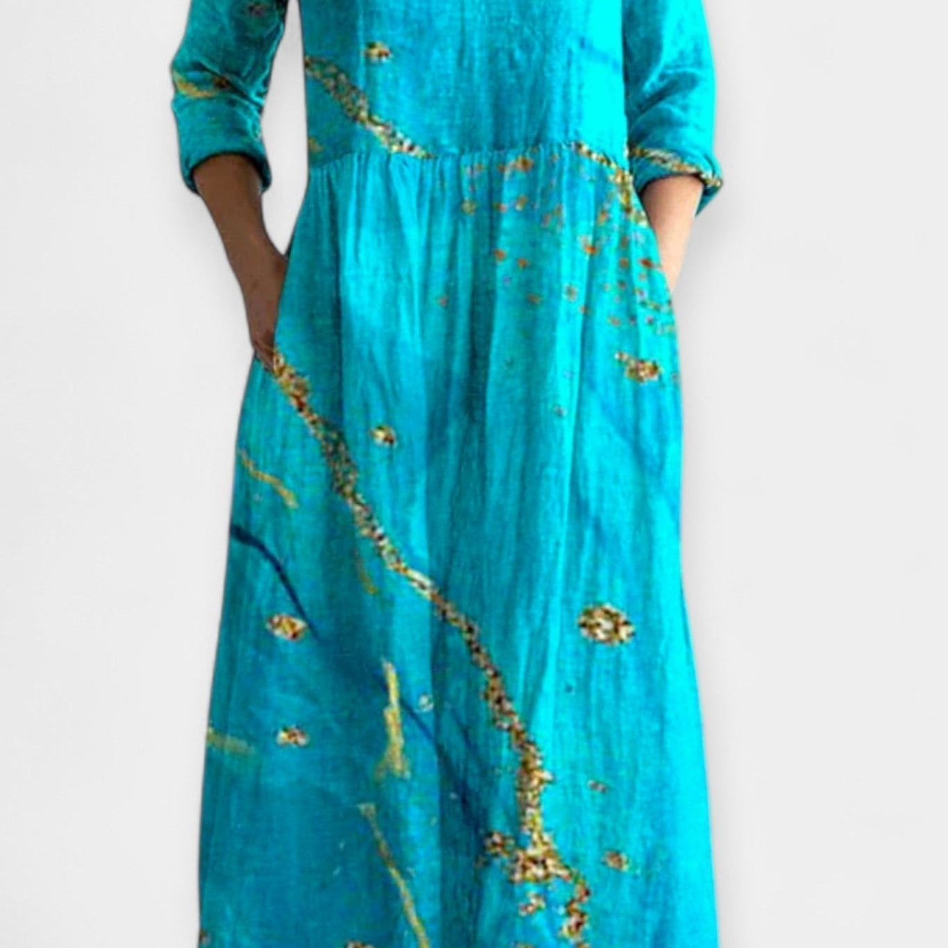 Patrícia | Vestido Floral Leve Maxi Verão