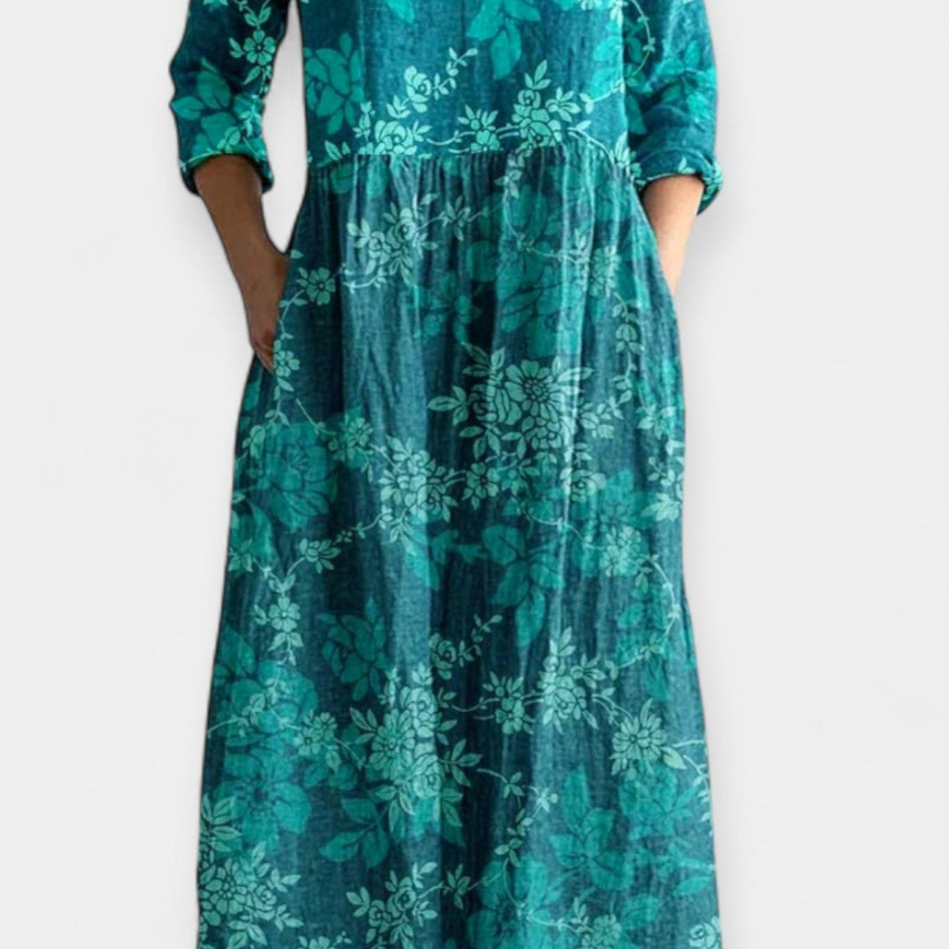 Patrícia | Vestido Floral Leve Maxi Verão