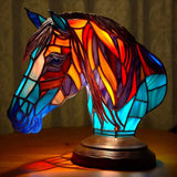 Lâmpada Cavalo Decorativa Vitral Geométrica
