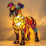 Lâmpada Cão Decorativa Vitral Artesanal Única