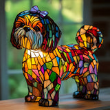 Lâmpada Cão Decorativa Vitral Presente Único