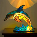 Lâmpada Golfinho Decorativa Vitral