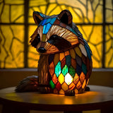 Lâmpada Guaxinim Decorativa Vitral
