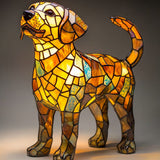 Lâmpada Cão Encantado Decorativa Vitral