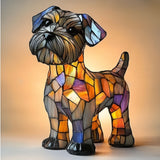 Lâmpada Cão Branco Decorativa Vitral