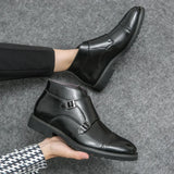 Parker™ | Botas Dobbelt-Monk-strap em Couro Sintético