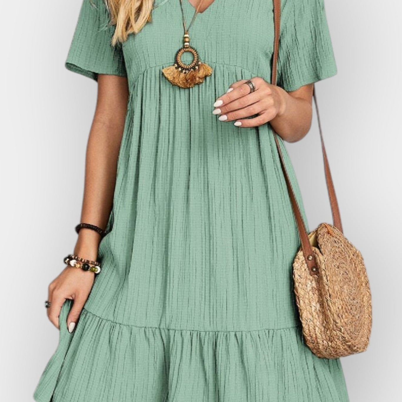 Raquel | Vestido Decote V Floral Verão