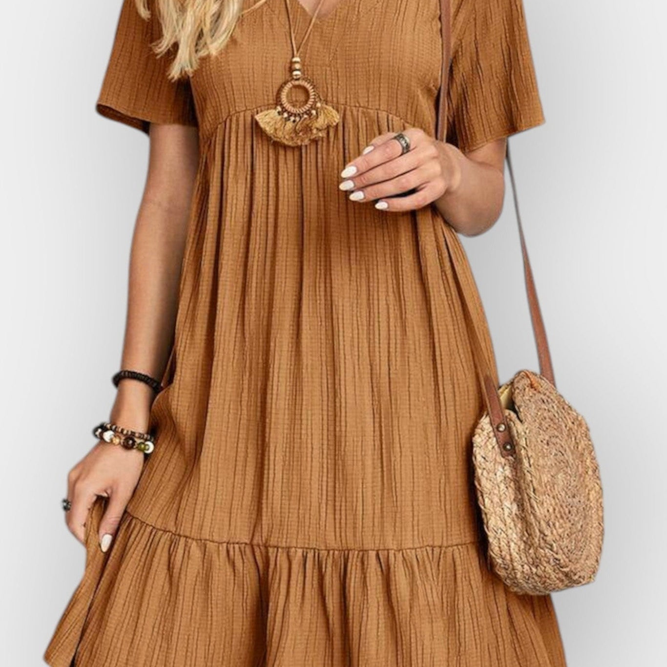 Raquel | Vestido Decote V Floral Verão