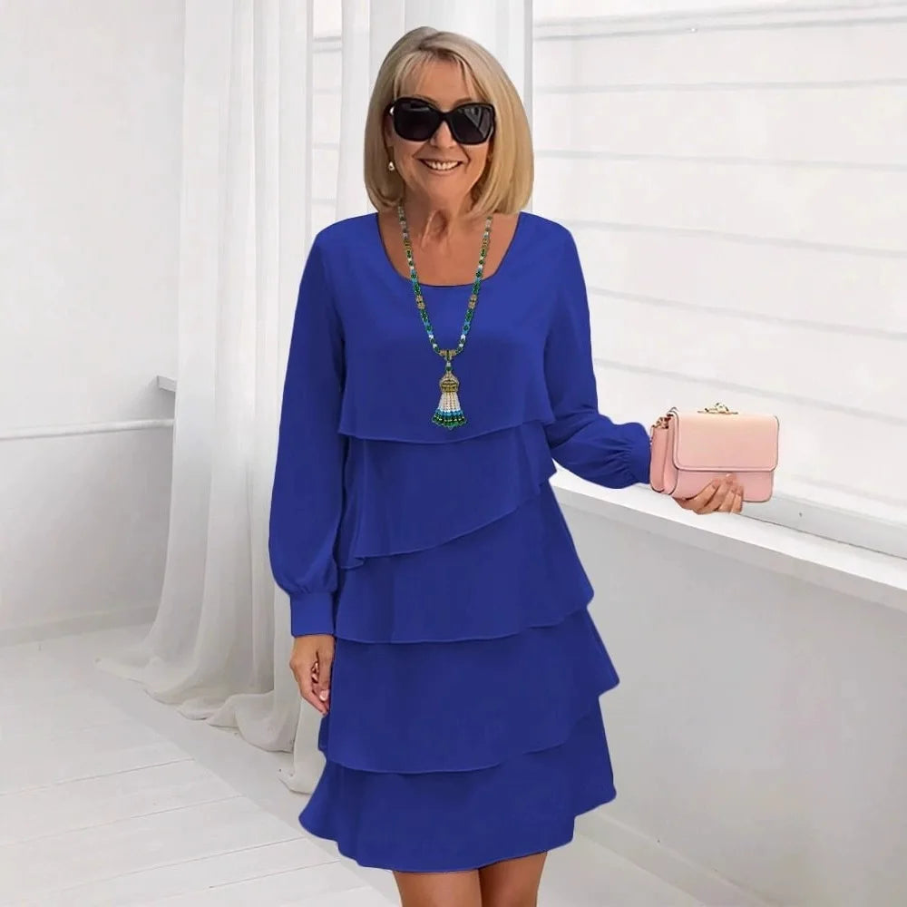 Margarida - Vestido Elegante com Renda de Manga Longa