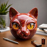 Lâmpada Gato Preto Decorativa Escultura Luxo