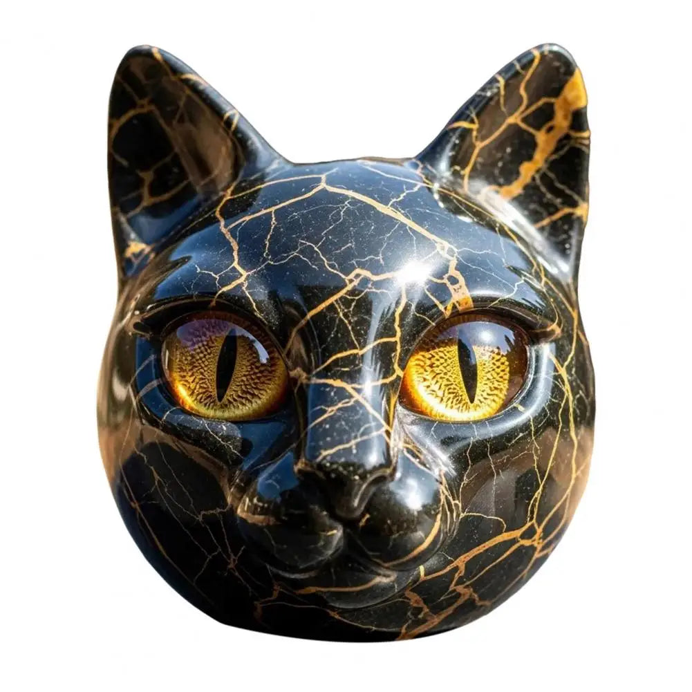 Lâmpada Gato Preto Decorativa Escultura Luxo