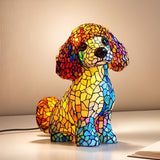 Lâmpada Cão Decorativa Vitral Cores Vivas