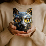 Lâmpada Gato Preto Decorativa Escultura Luxo