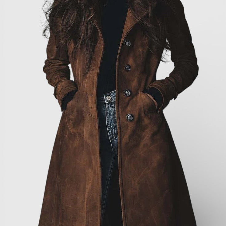 Teresa™ | Trenchcoat de Camurça em Estilo Vintage
