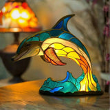 Lâmpada Golfinho Decorativa Vitral