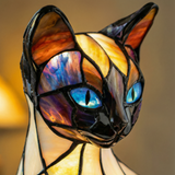 Lâmpada Gato Místico Decorativa Vitral Deco