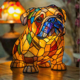 Lâmpada Cão Decorativa Vitral Vibrante