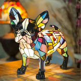 Lâmpada Cão Decorativa Vitral Luz Suave