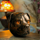 Lâmpada Cão Preto Decorativa Escultura Mística