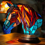 Lâmpada Cavalo Decorativa Vitral Geométrica