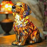 Lâmpada Cão Pintas Decorativa Vitral