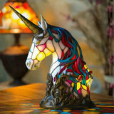 Lâmpada Unicórnio Decorativa Vitral Fantasia