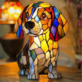Lâmpada Cão Trovão Decorativa Vitral