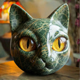 Lâmpada Gato Preto Decorativa Escultura Luxo