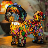 Lâmpada Cão Decorativa Vitral Presente Único