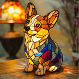 Lâmpada Cão Decorativa Vitral Tons Quentes