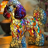 Lâmpada Cão Encaracolado Decorativa Vitral