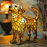 Lâmpada Cão Encantado Decorativa Vitral